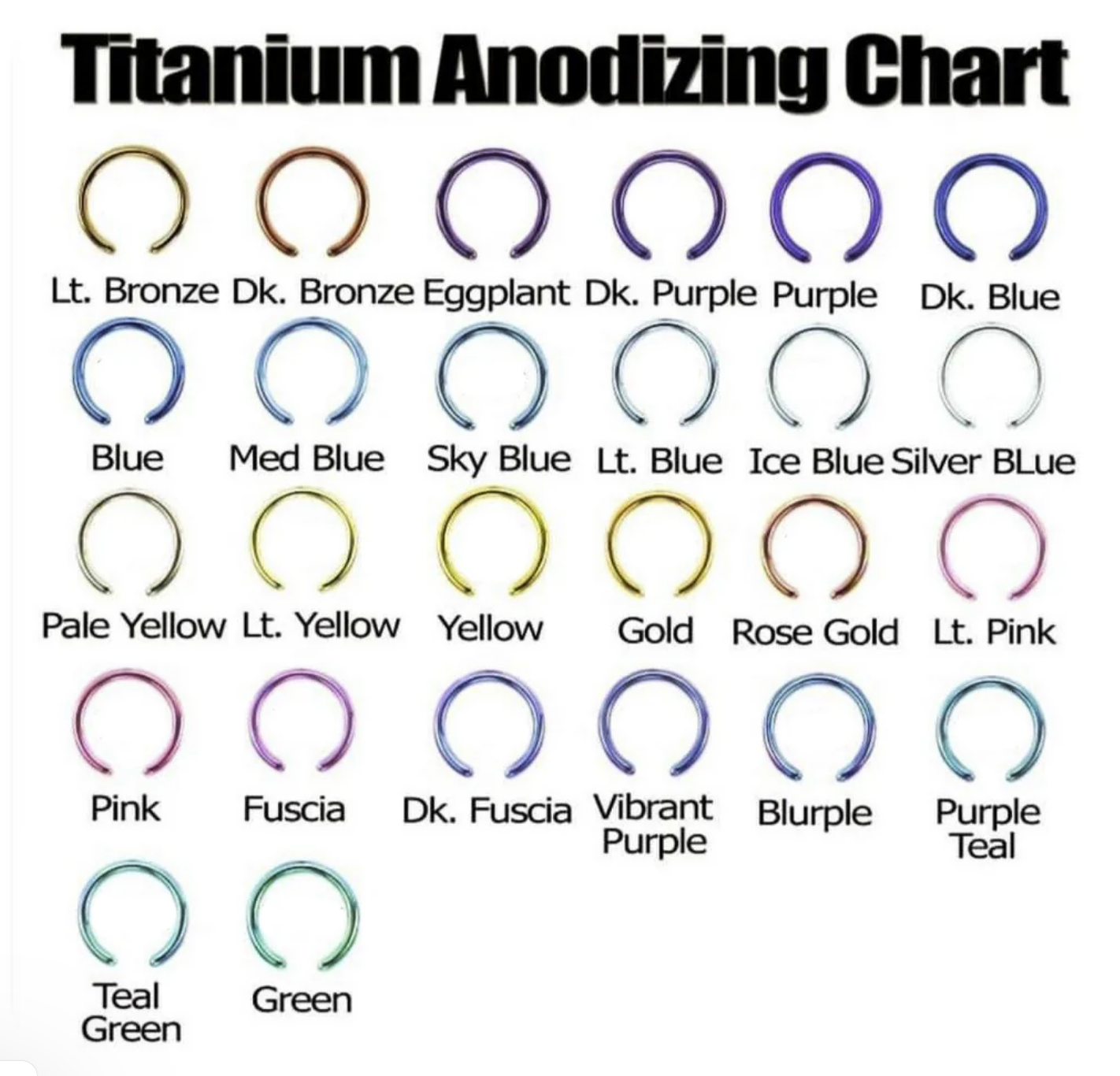 Re-Anodizing service of Titanium jewellery