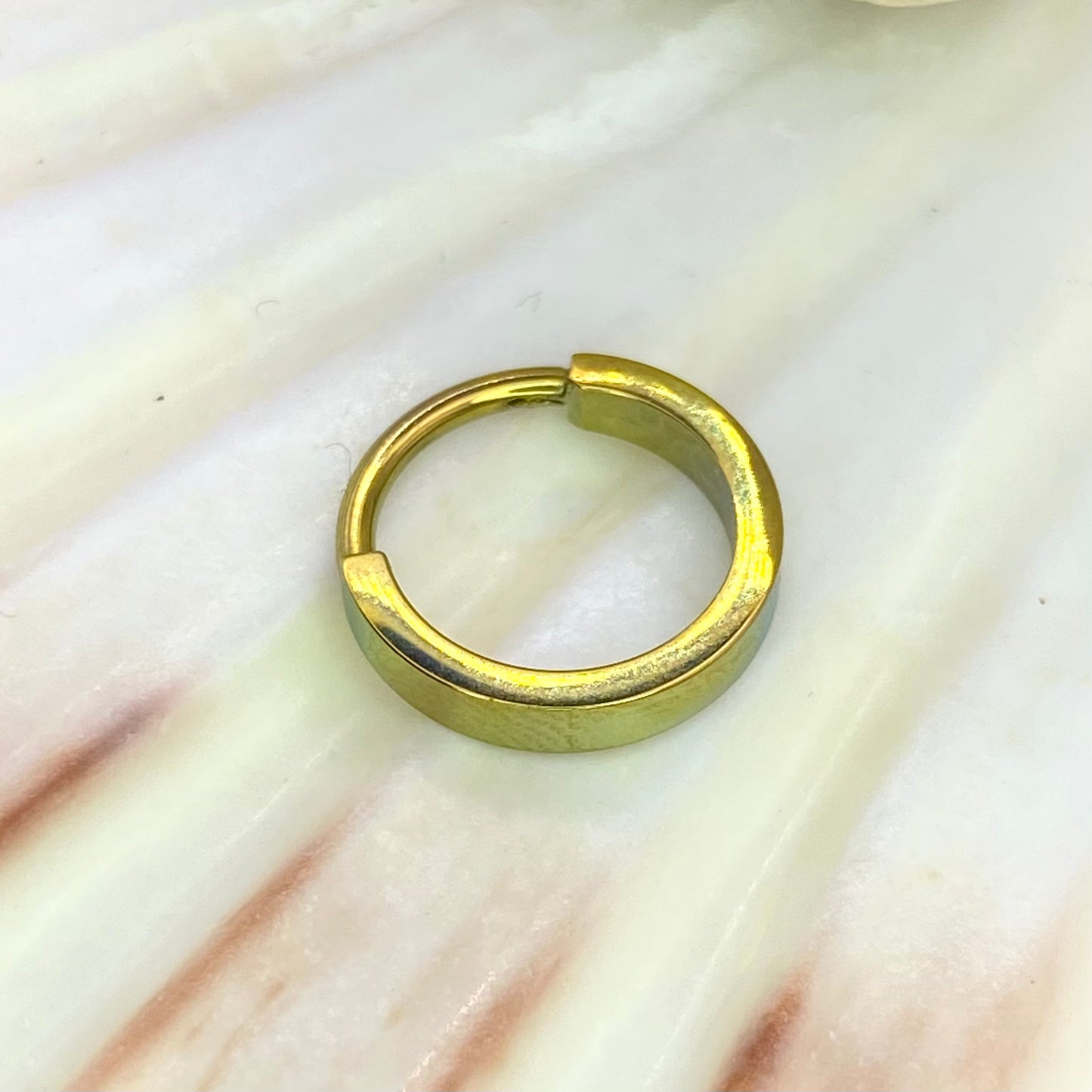 GOLD Colour Anodized 2mm Wide Band Hoop, Implant Grade Titanium Clicker Hoop, Lobe Earring, Helix Hoop, Septum Ring