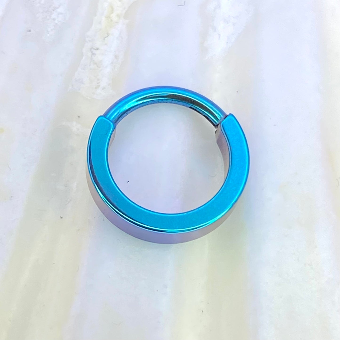 GREEN Colour Anodized 2mm Wide Band Hoop, Implant Grade Titanium Clicker Hoop, Lobe Earring, Helix Hoop, Septum Ring