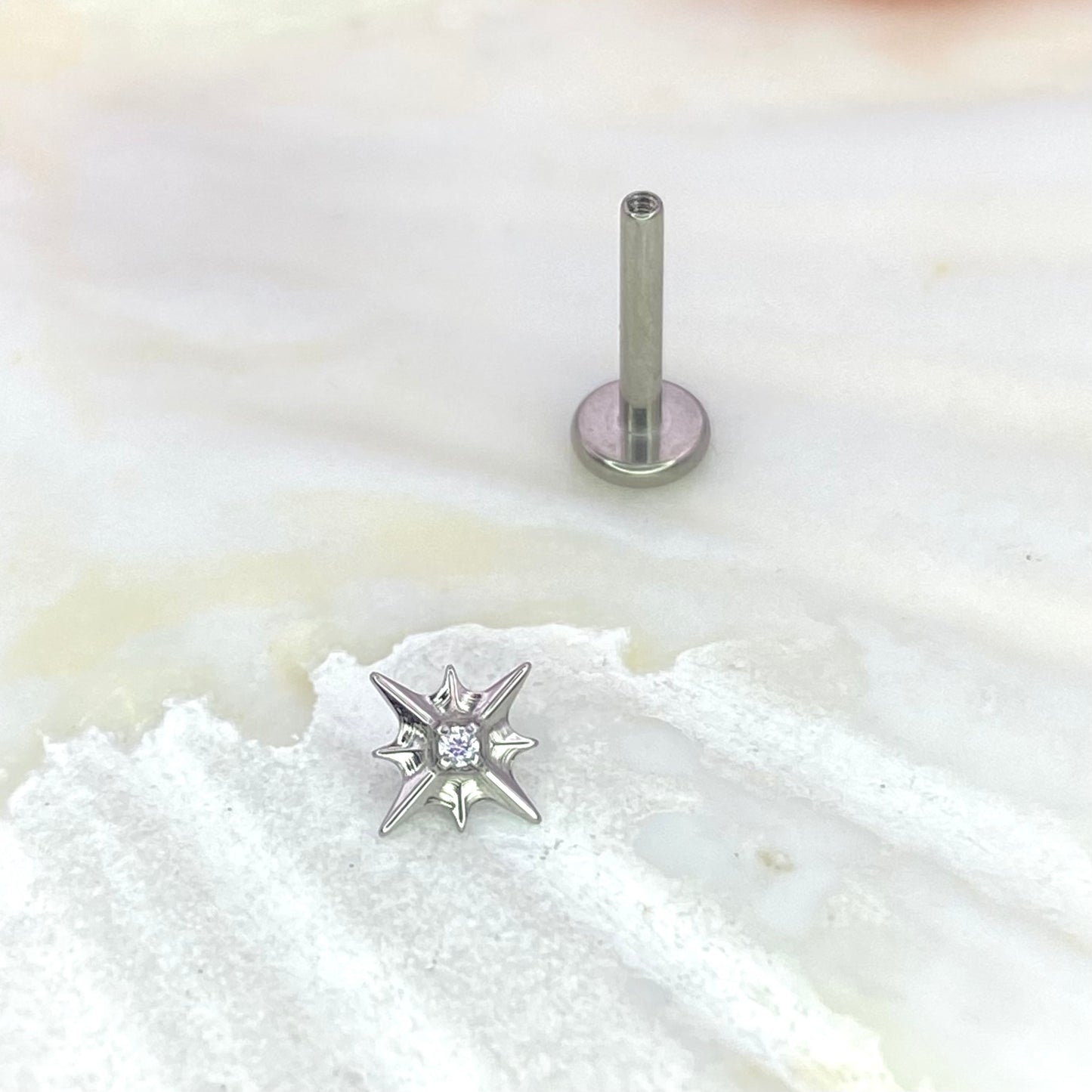 Tiny SPARKLE Clear Gem Top Medical Grade ASTM F136 Titanium Internal Thread Labret Ear Jewellery Helix Tragus Lobe Cartilage Earring