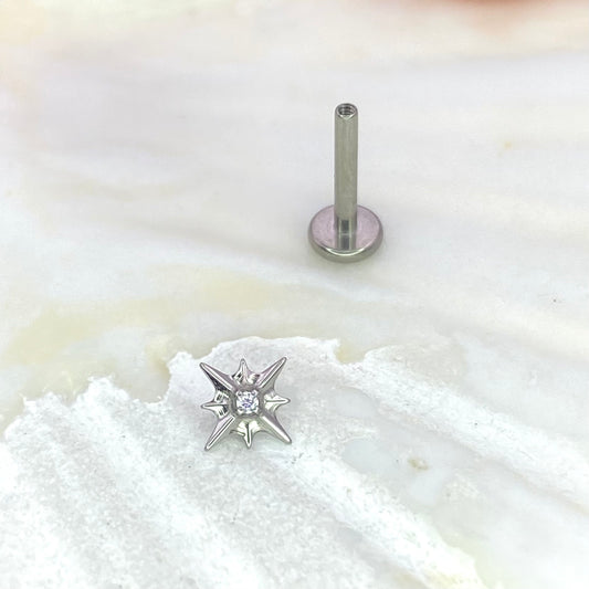 Tiny SPARKLE Clear Gem Top Medical Grade ASTM F136 Titanium Internal Thread Labret Ear Jewellery Helix Tragus Lobe Cartilage Earring