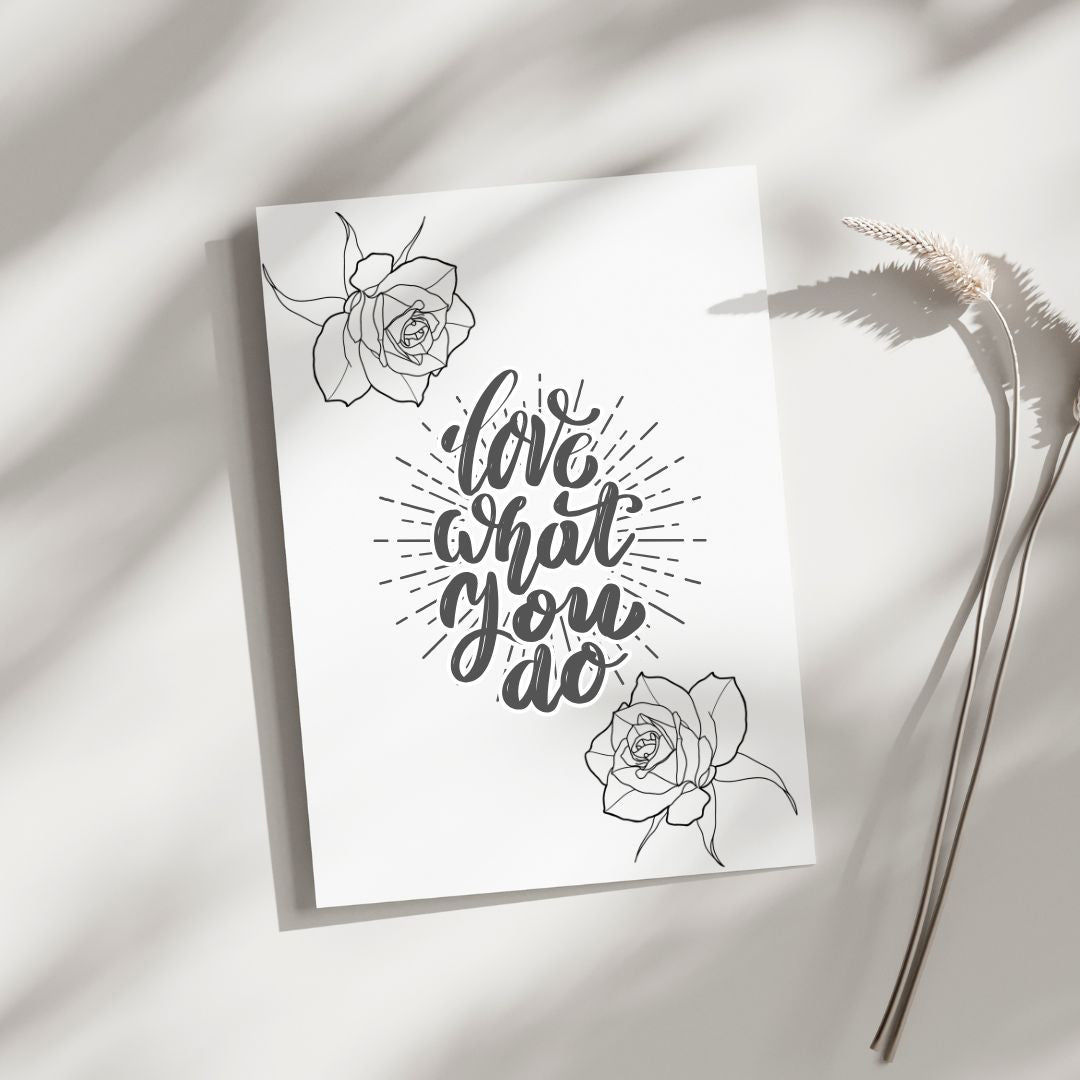 Nature Inspired Floral Tattoo Flash Sheet - 9 Unique Small Size Floral Designs by SusyRDesign, SVG PNG JPG