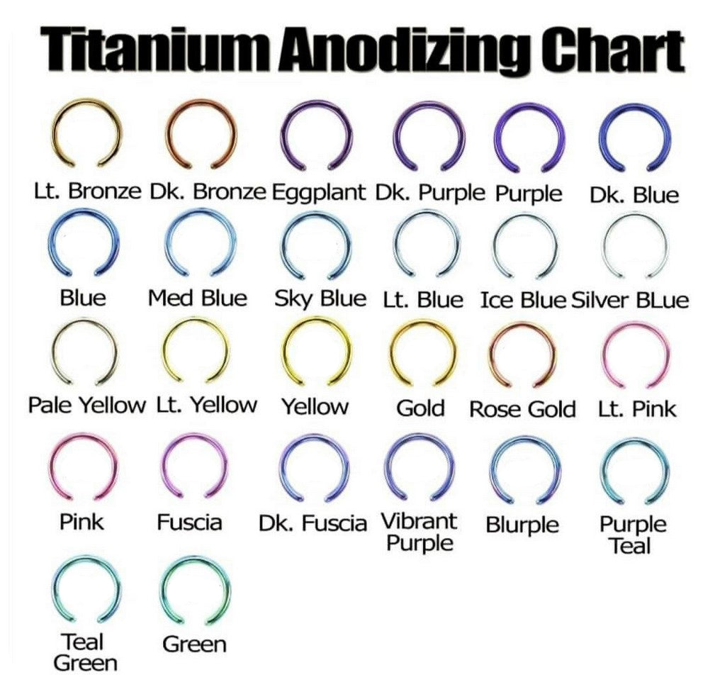 Gold to Blurple and Teal Gradient Anodized 4mm Wide Band Conch Hoop or Lobe Earring Implant Grade Titanium Clicker Size: 1.2mm x 11mm x4mm