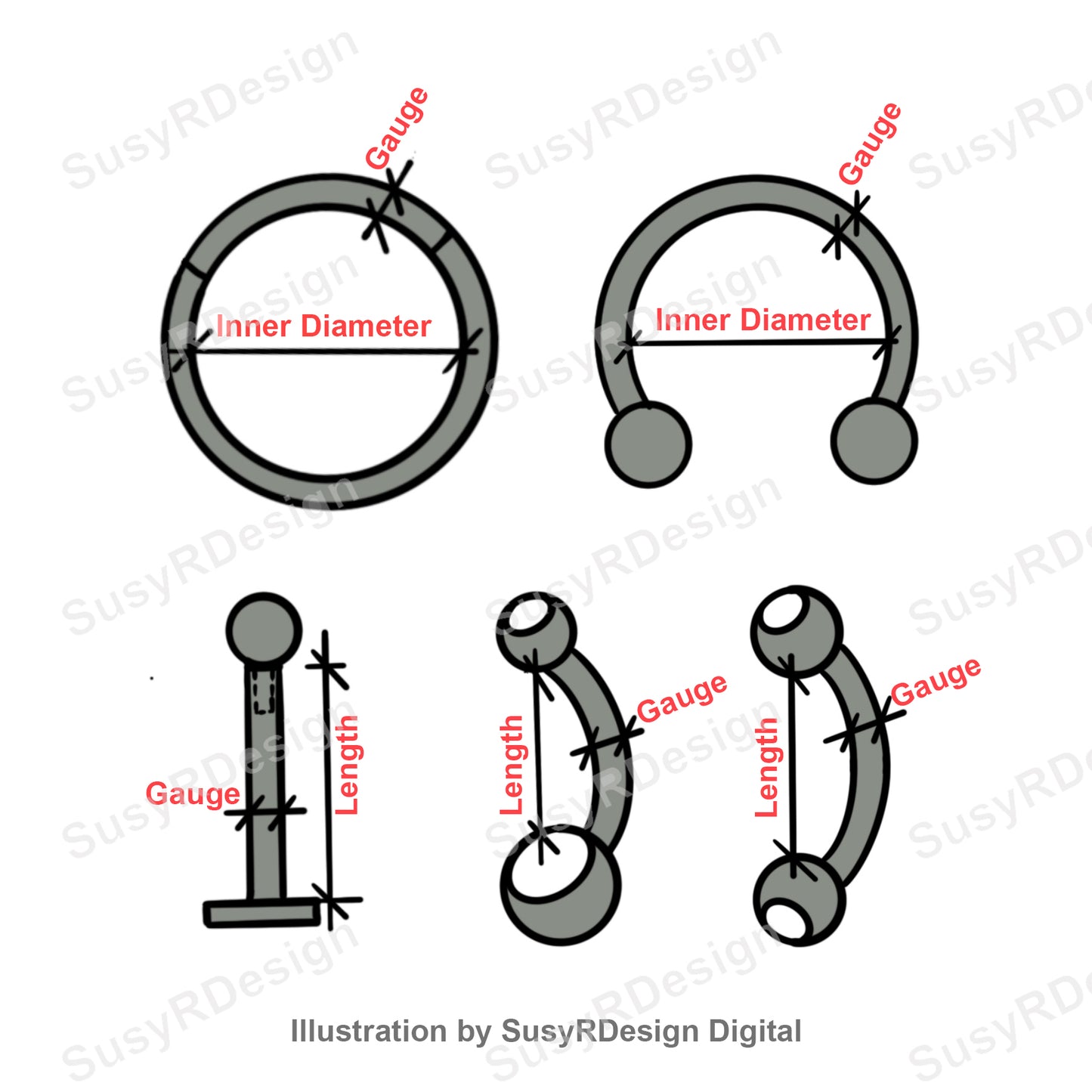 SPIKE Charm with Titanium Clicker Hoop Earring for Lobe or Outer Conch, Cartilage piercings 1.2 x 8/10mm