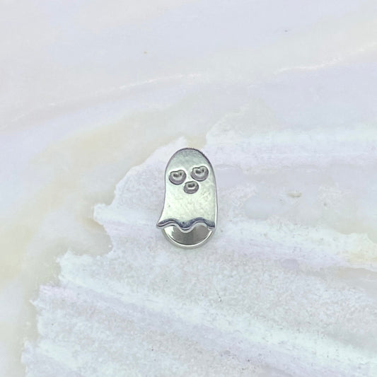 GHOST Disc Top Internal Thread Medical grade titanium ASTM F136 Labret Stud Tragus Lobe Helix Flat Piercing Jewellery size:1.2 x 6/8/10mm