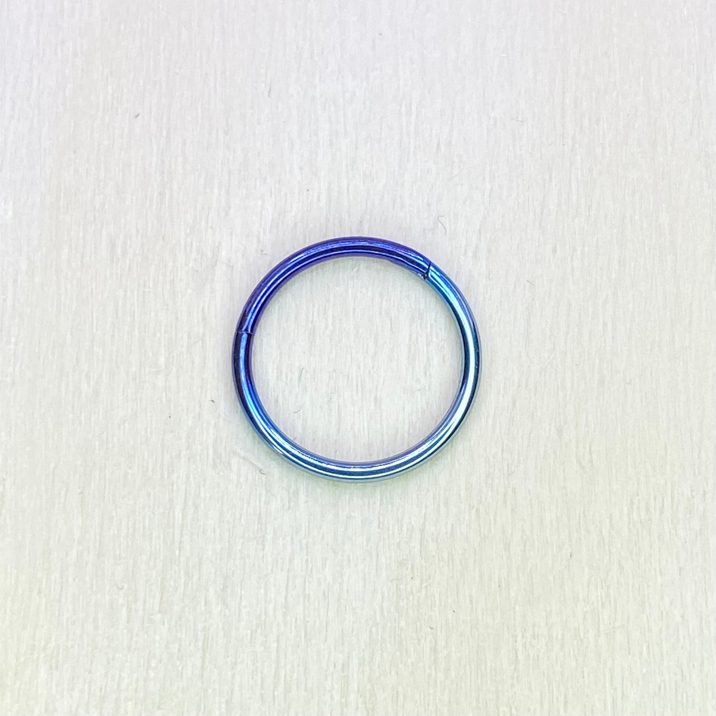 Blue GRADIENT Anodized Medical Grade ASTM F-136 Titanium Hinged Ring Clicker