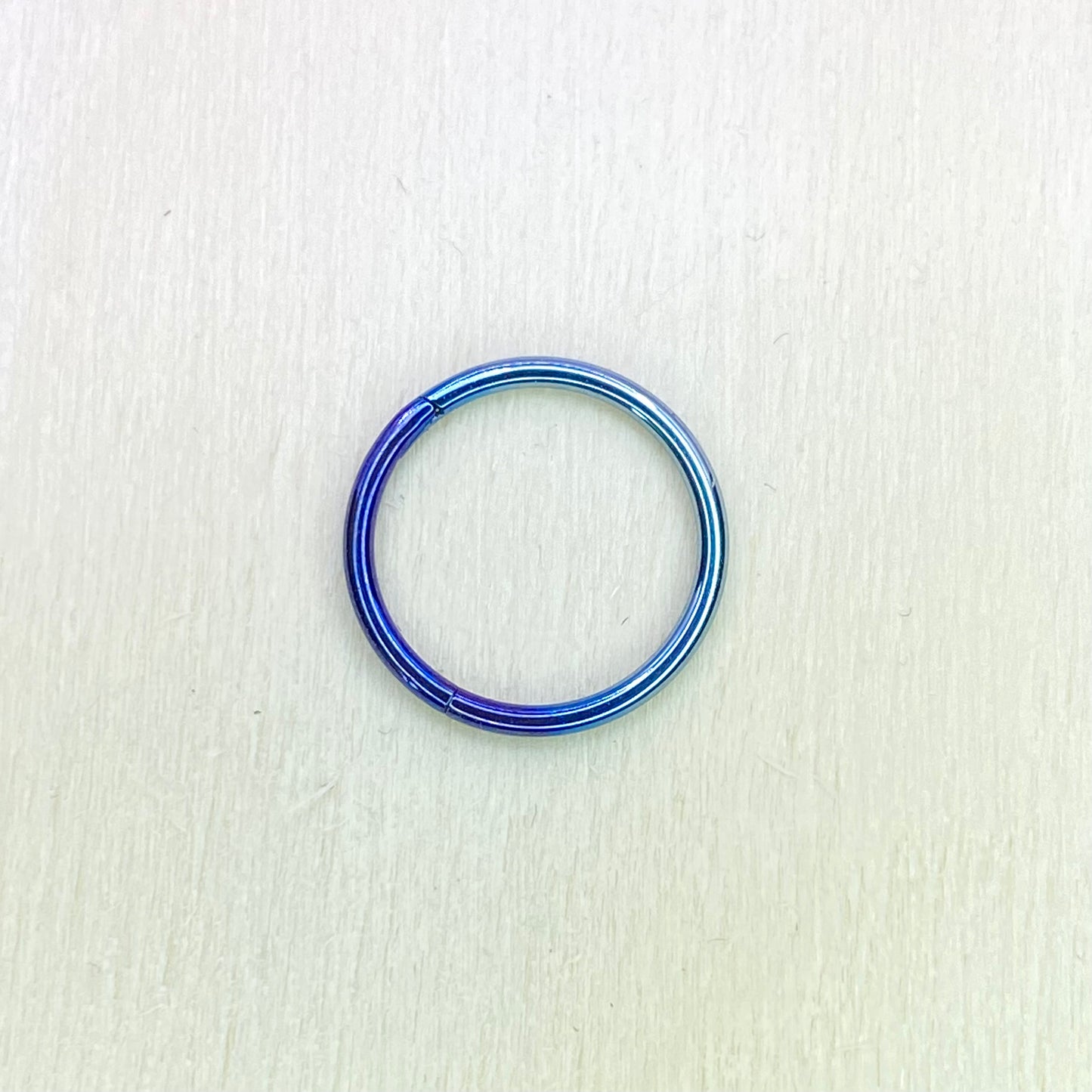 Blue GRADIENT Anodized Medical Grade ASTM F-136 Titanium Hinged Ring Clicker