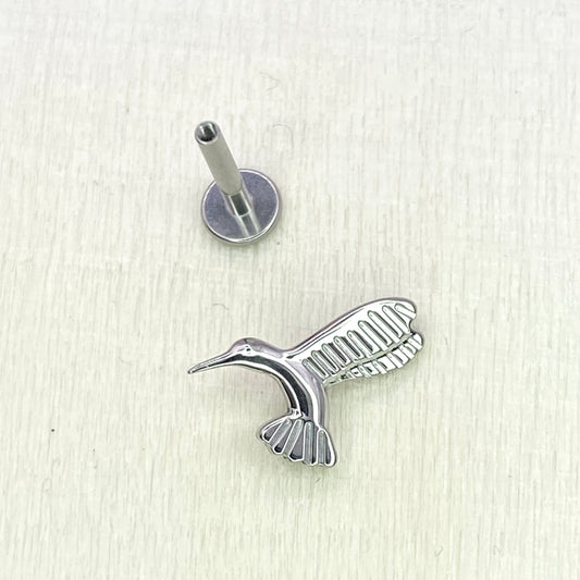 Detailed HUMMINGBIRD Top Implant Grade ASTM:F-136 Titanium Labret 1.2x6/8/10mm Earring Internal Thread Cartilage Helix stud