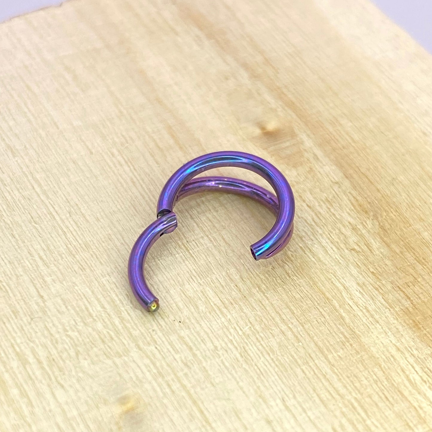 BLURPLE Anodized Medical Grade ASTM F-136 Titanium Double Band Hinged Ring Clicker Hoop Cartilage Lobe Piercing size: 1.2x6/8/10/12mm