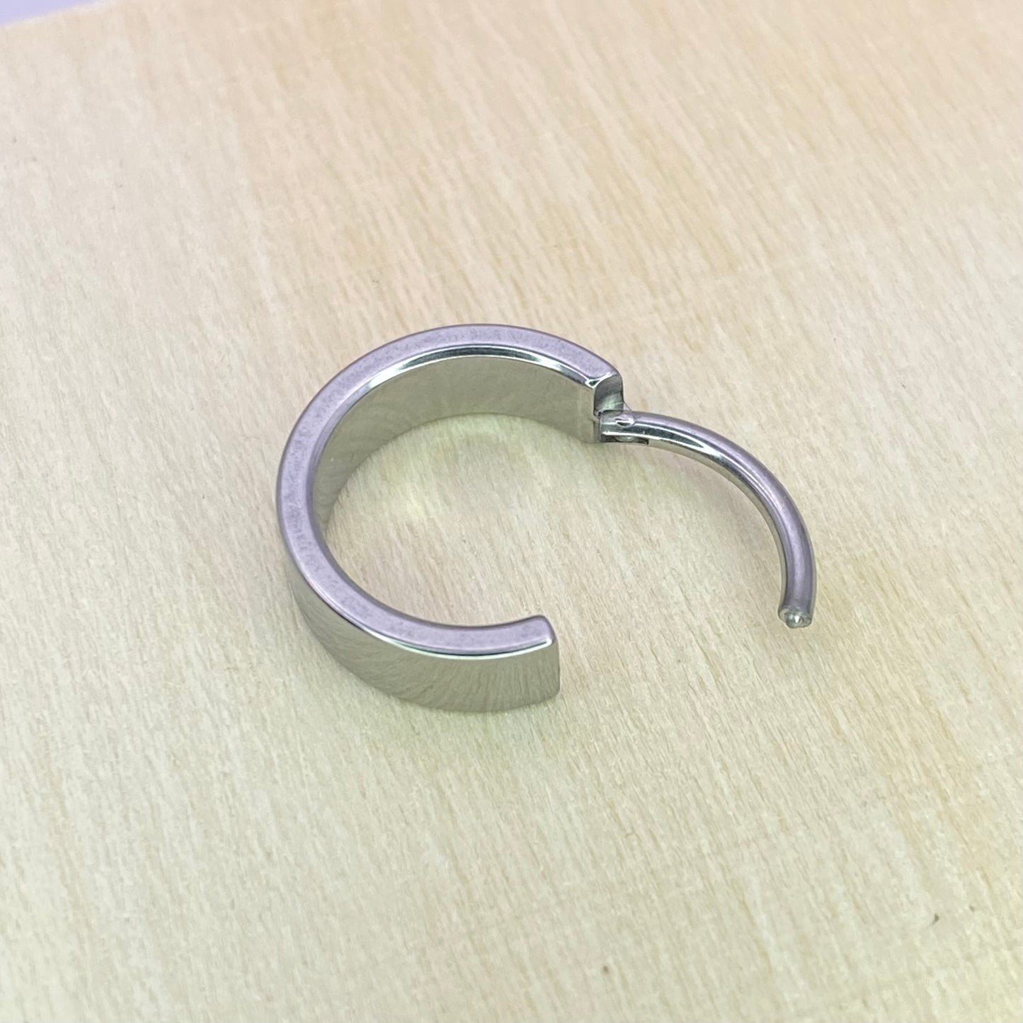 4mm Wide Band Conch Hoop or Lobe, Cartilage Earring Implant Grade Titanium Clicker Size: 1.2 x 11 x4mm and 1.2 x 8 x 4mm