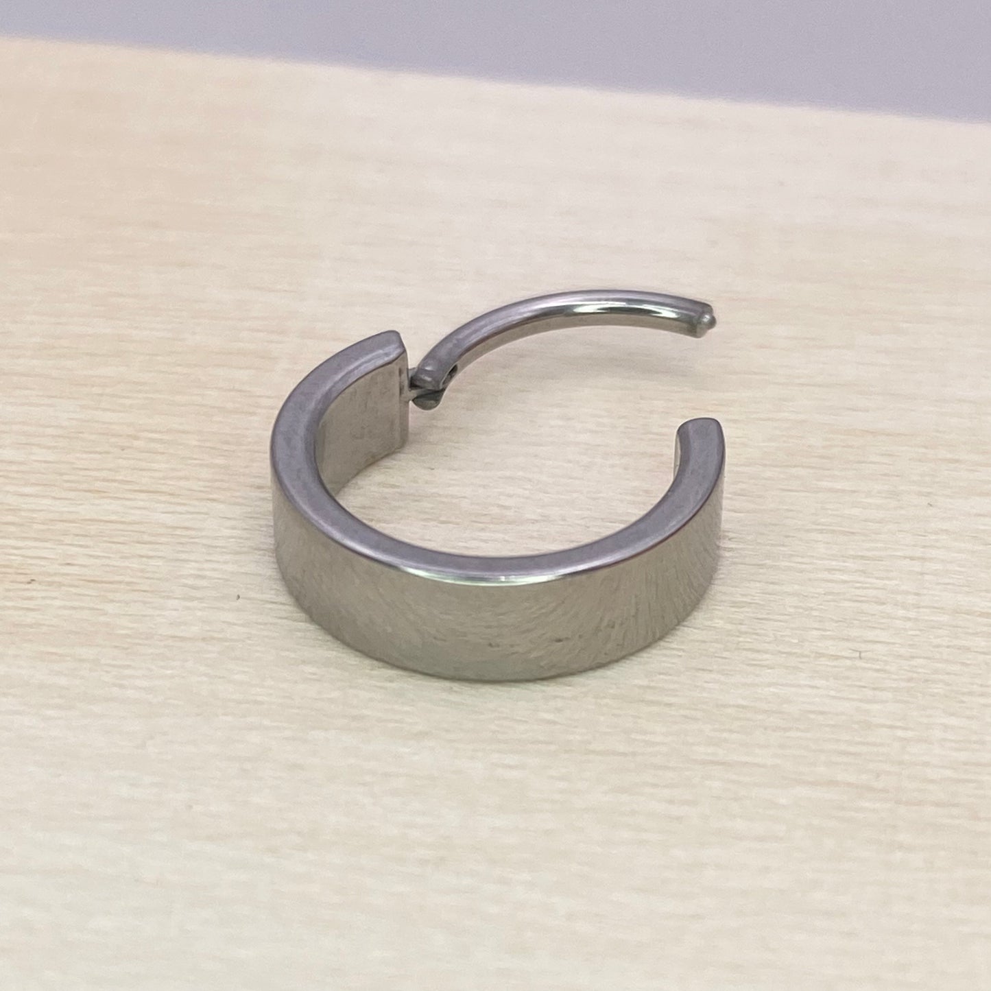 4mm Wide Band Conch Hoop or Lobe, Cartilage Earring Implant Grade Titanium Clicker Size: 1.2 x 11 x4mm and 1.2 x 8 x 4mm