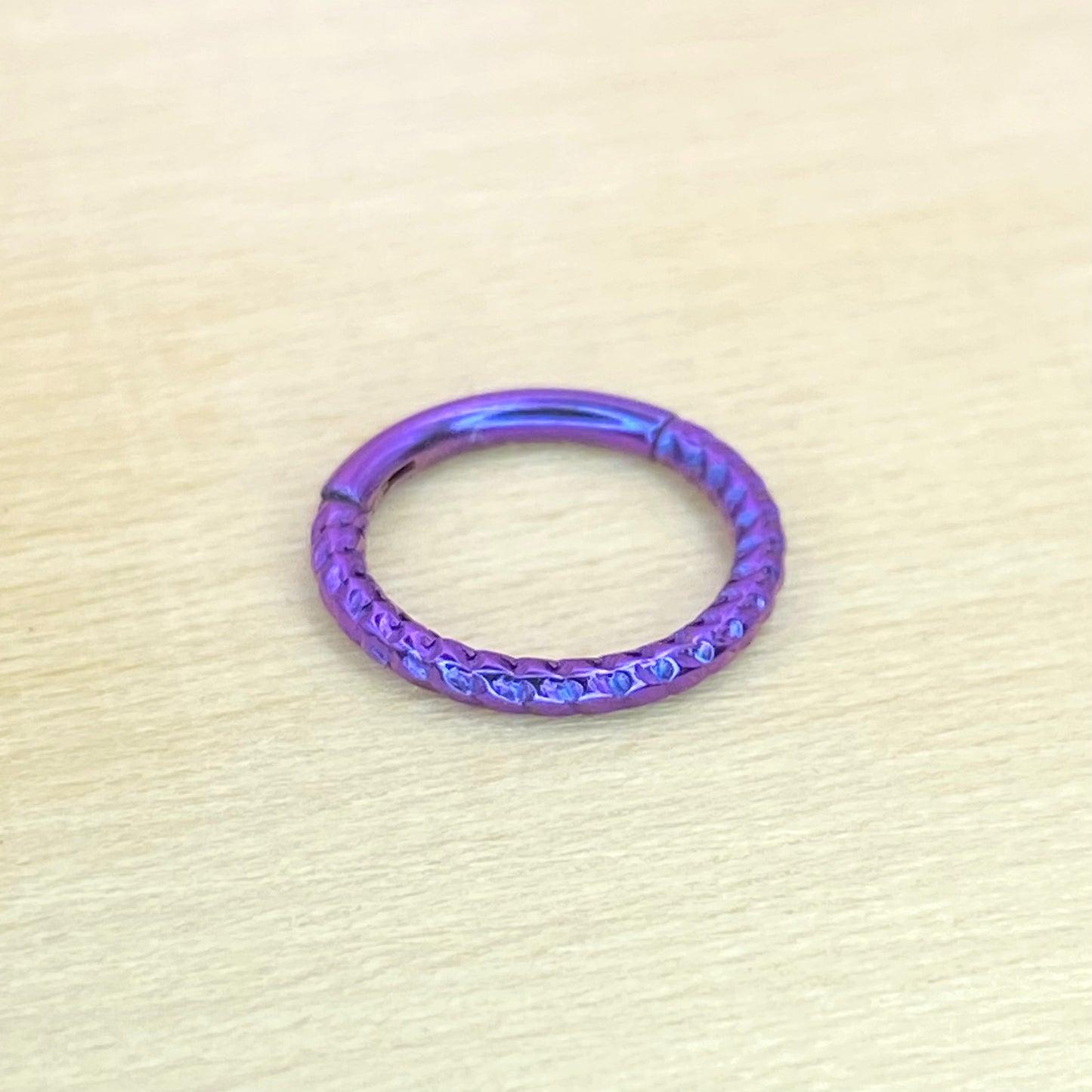 BLURPLE Anodized Twisted Rope Style Medical Grade ASTM F-136 Titanium Hinged Ring Clicker Hoop Helix Cartilage Lobe Septum Hoop size:1.2x8mm