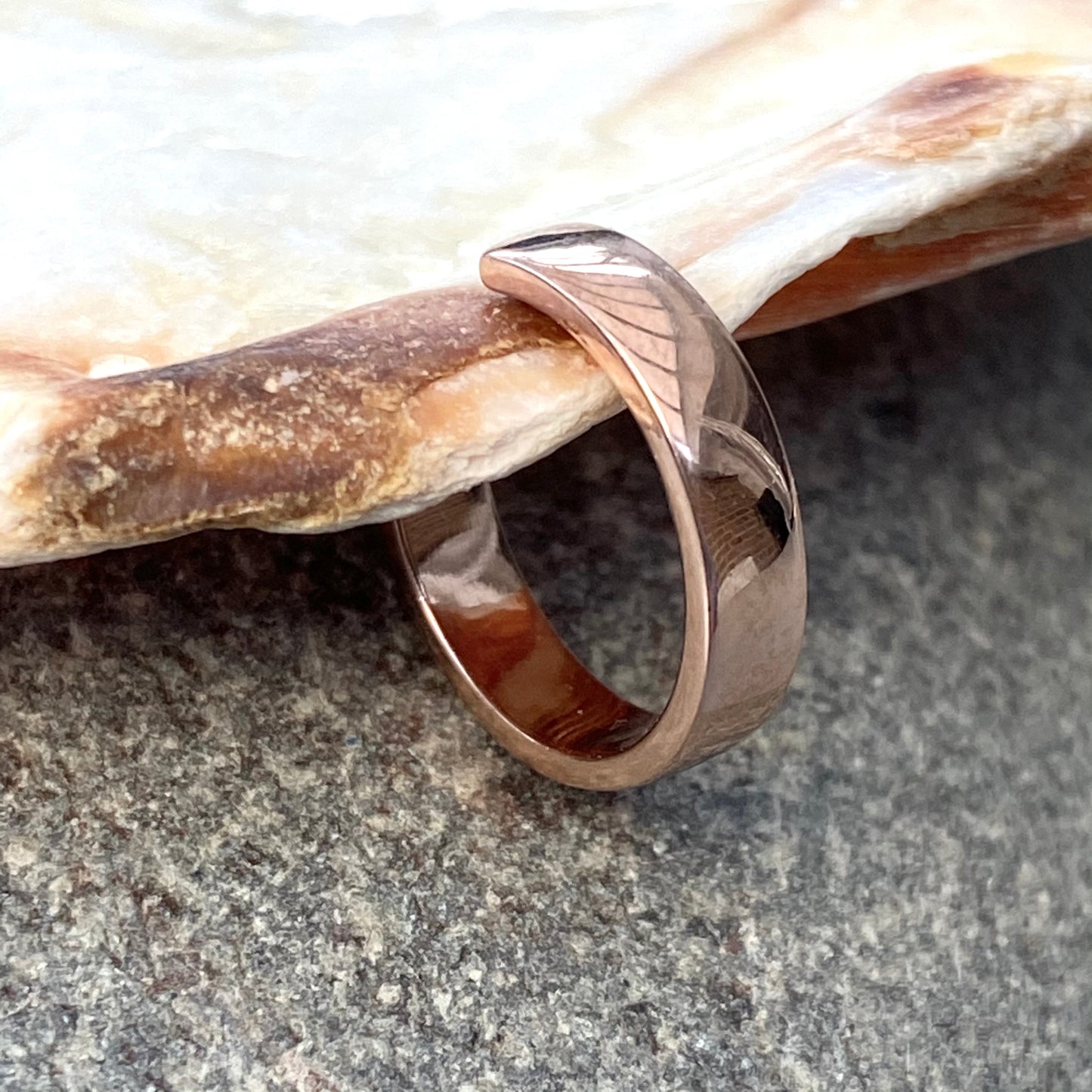 3mm Wide PVD Rose Gold Band Conch or Lobe Earring Surgical Steel Clicker Hoop