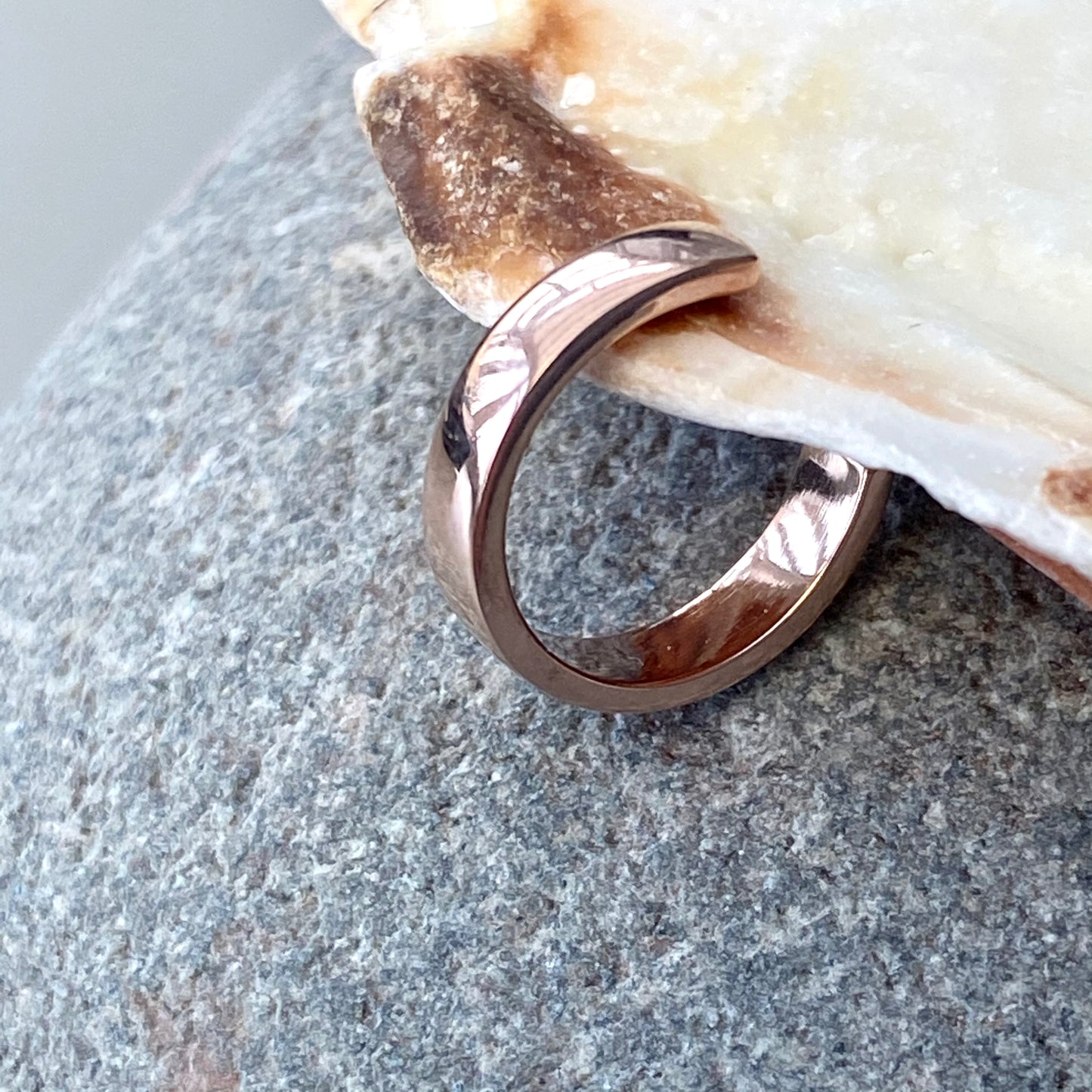 3mm Wide PVD Rose Gold Band Conch or Lobe Earring Surgical Steel Clicker Hoop