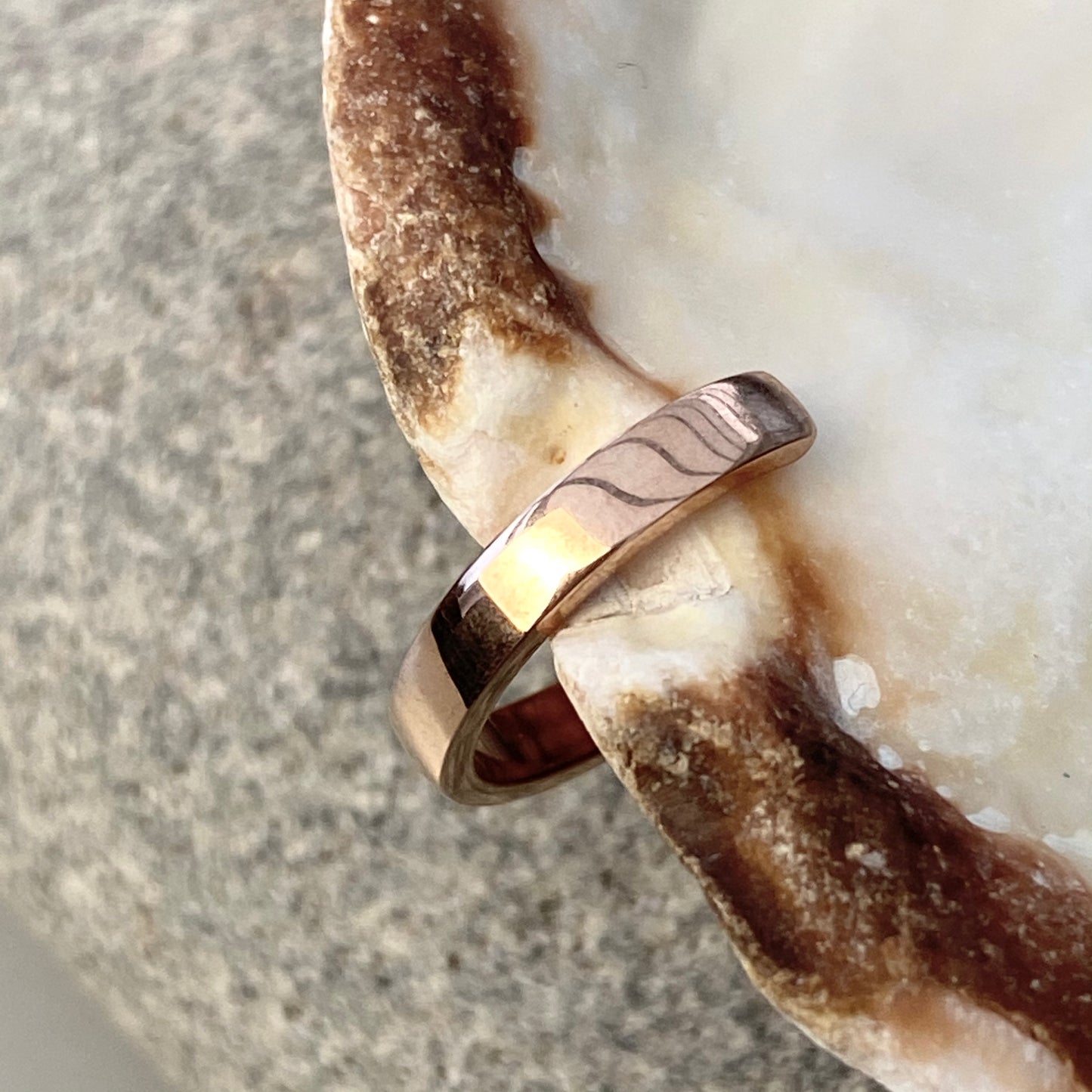 3mm Wide PVD Rose Gold Band Conch or Lobe Earring Surgical Steel Clicker Hoop