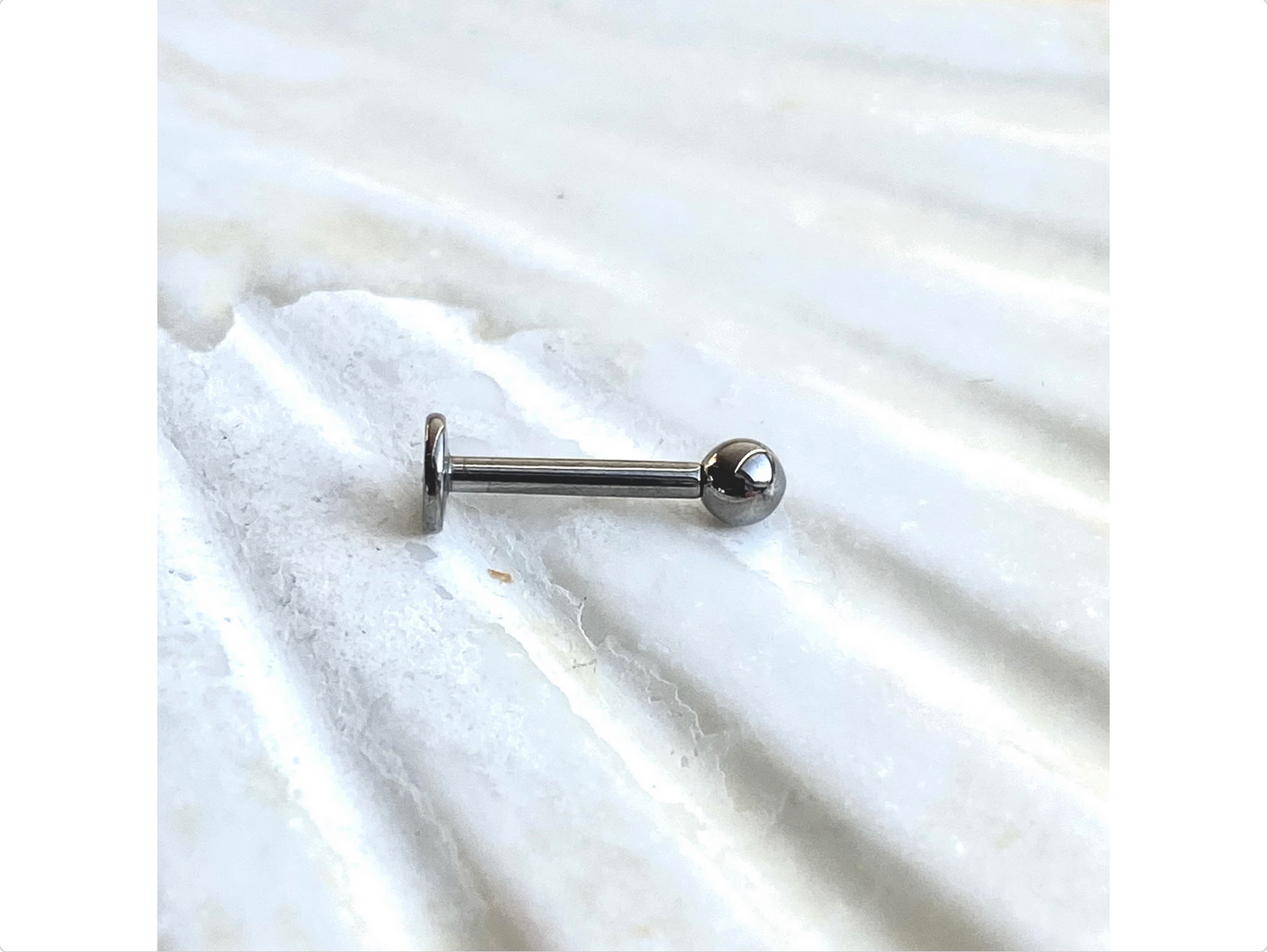 INTERNAL Thread Medical Grade Titanium Plain LABRET Stud Labret Earring 1.2 x 6/8/10mm Lobe Helix Conch Tragus Earrings 3mm ball