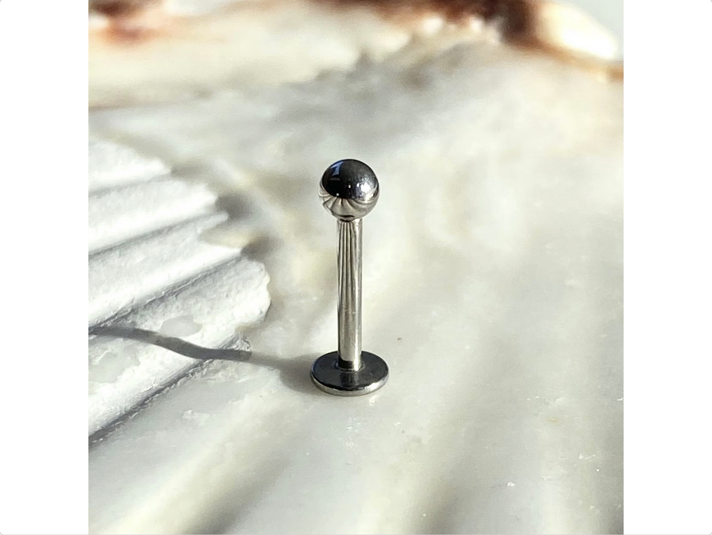 INTERNAL Thread Medical Grade Titanium Plain LABRET Stud Labret Earring 1.2 x 6/8/10mm Lobe Helix Conch Tragus Earrings 3mm ball