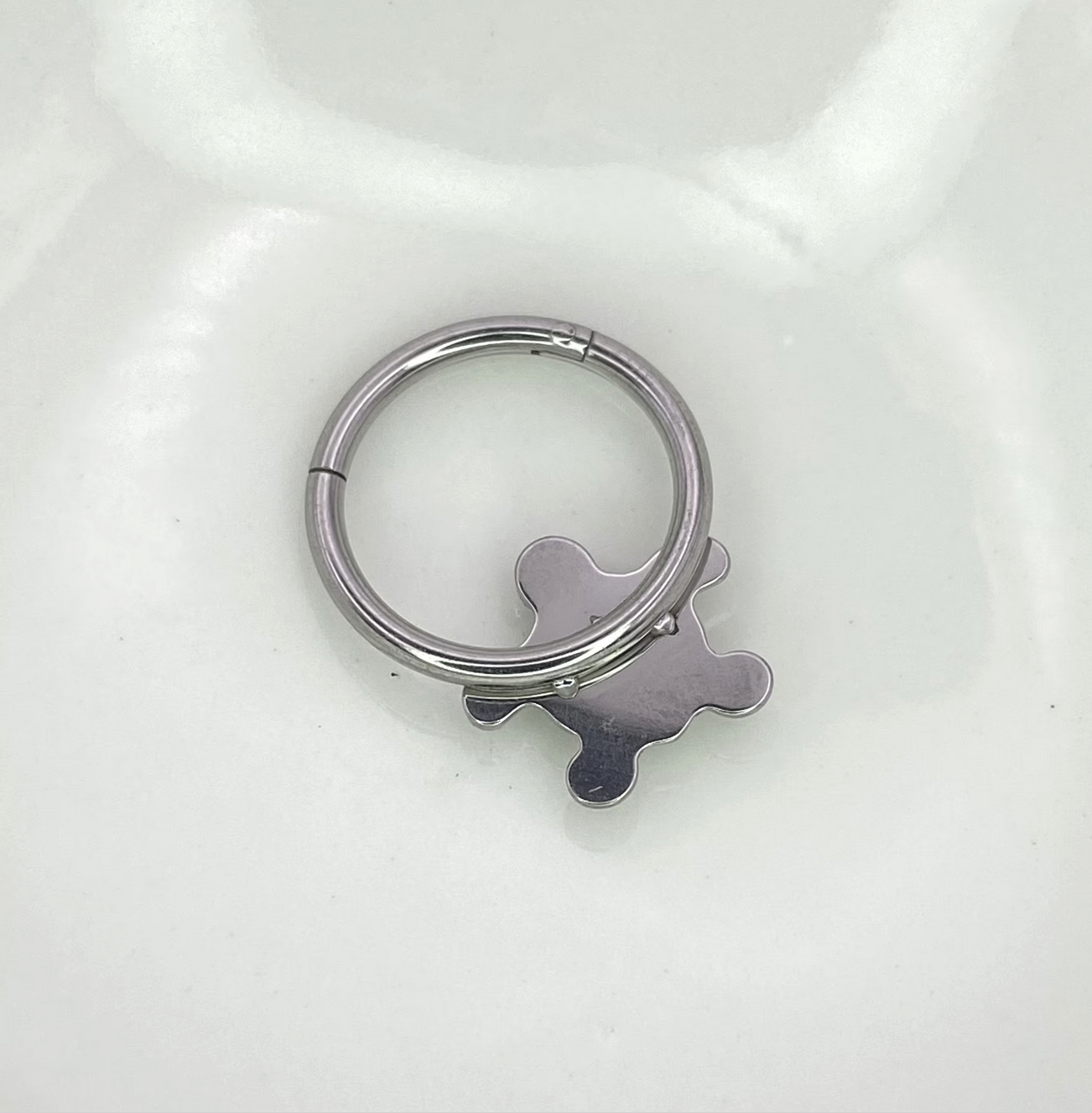 TURTLE Forward Facing Titanium Clicker Hoop Earring Daith Hoop, Cartilage earring, 1.2 x 10mm