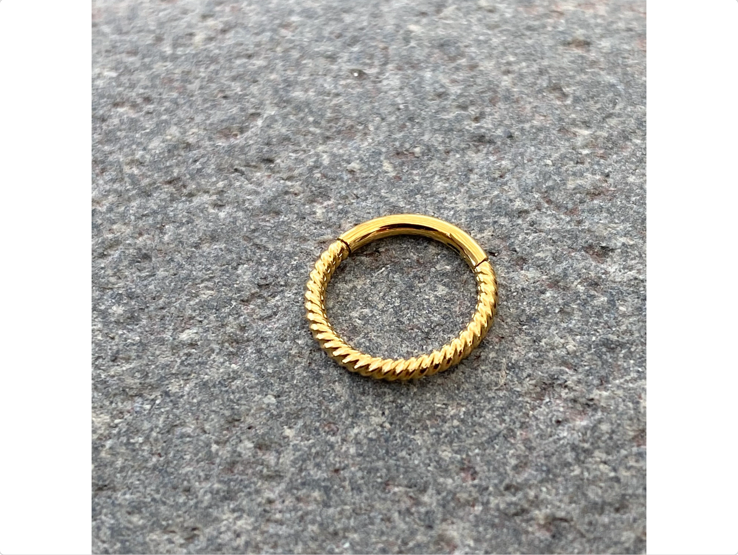 PVD Gold Twisted Rope 316L Surgical Steel Hinged Ring Clicker Ring Cartilage Tragus Helix Daith Earrings size: 1.2 x 6/8/10/12mm