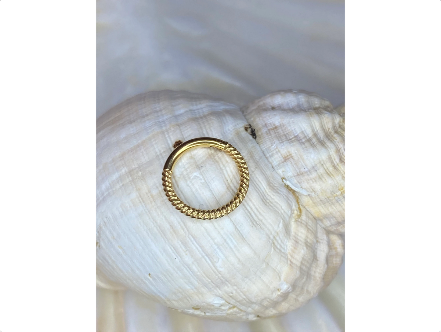 PVD Gold Twisted Rope 316L Surgical Steel Hinged Ring Clicker Ring Cartilage Tragus Helix Daith Earrings size: 1.2 x 6/8/10/12mm