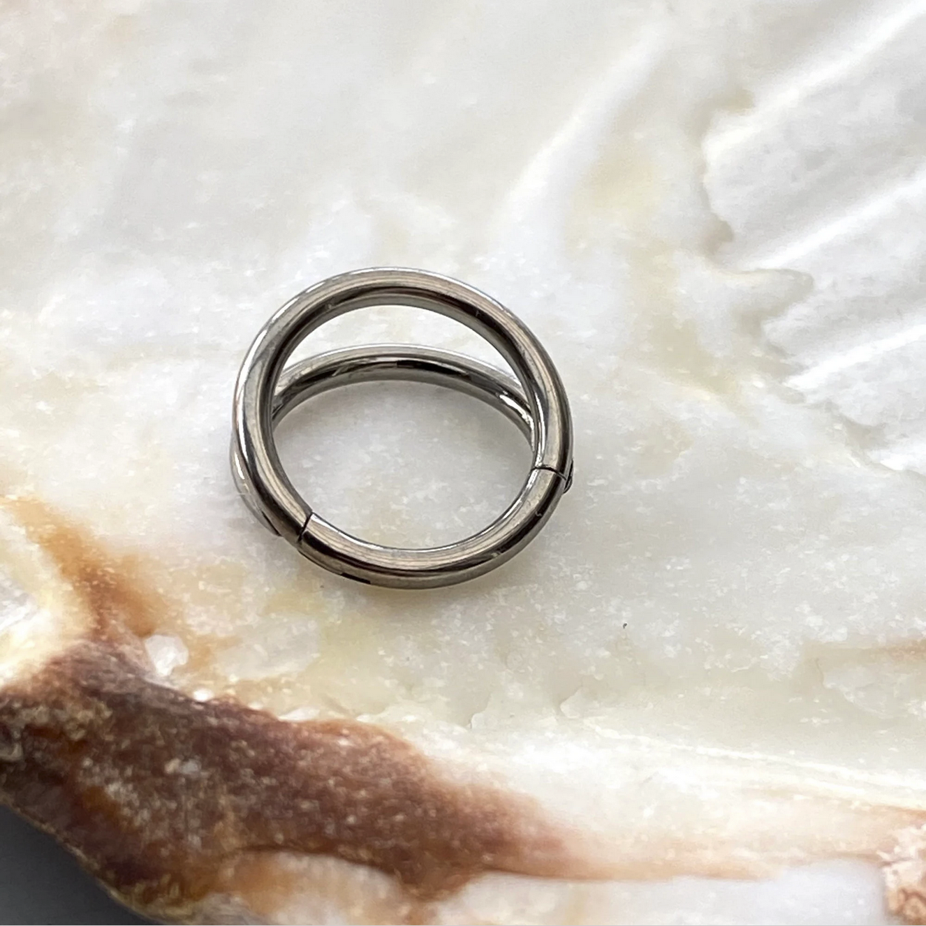 Medical Grade Titanium Double Band Hinged Ring Clicker Hoop for Tragus Helix Cartilage Lobe Piercings size: 1.2 x 6/8/10/11/12 mm