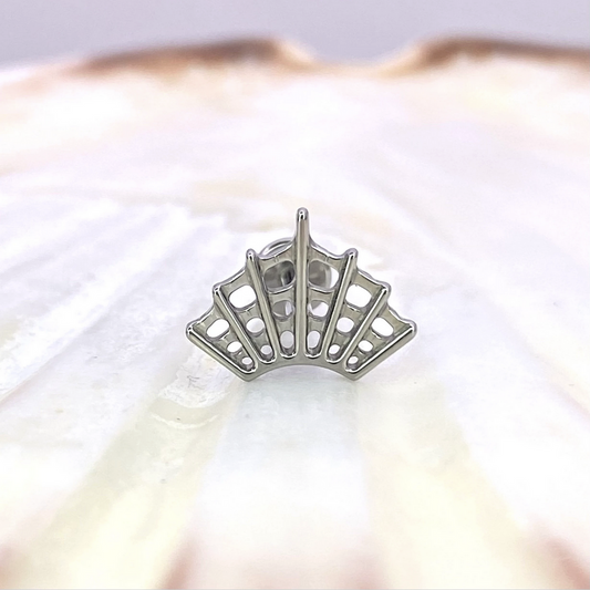 SPIDER WEB Disc Top Internal Thread Medical grade titanium ASTM F136 Labret Stud Lobe Helix Flat Piercing jewellery size:1.2 x 8mm
