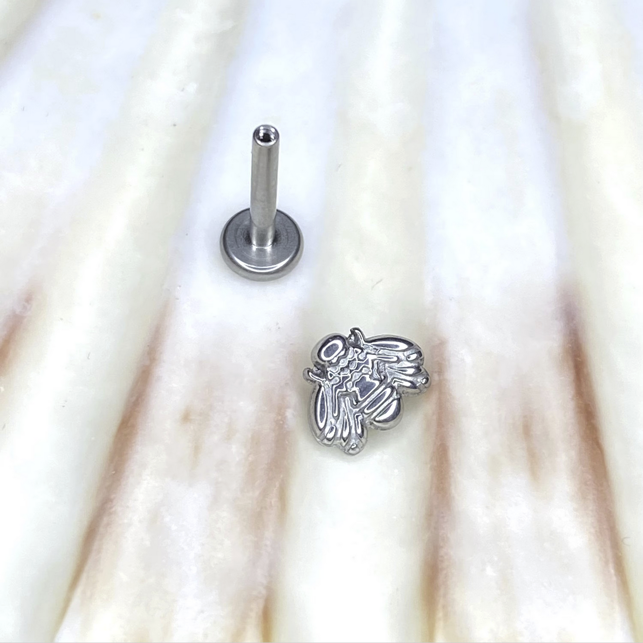 BUSY BEE  Medical grade ASTM:F-136 titanium labret 1.2x6/8/10mm internal thread for conch helix tragus flat ear lobe piercing