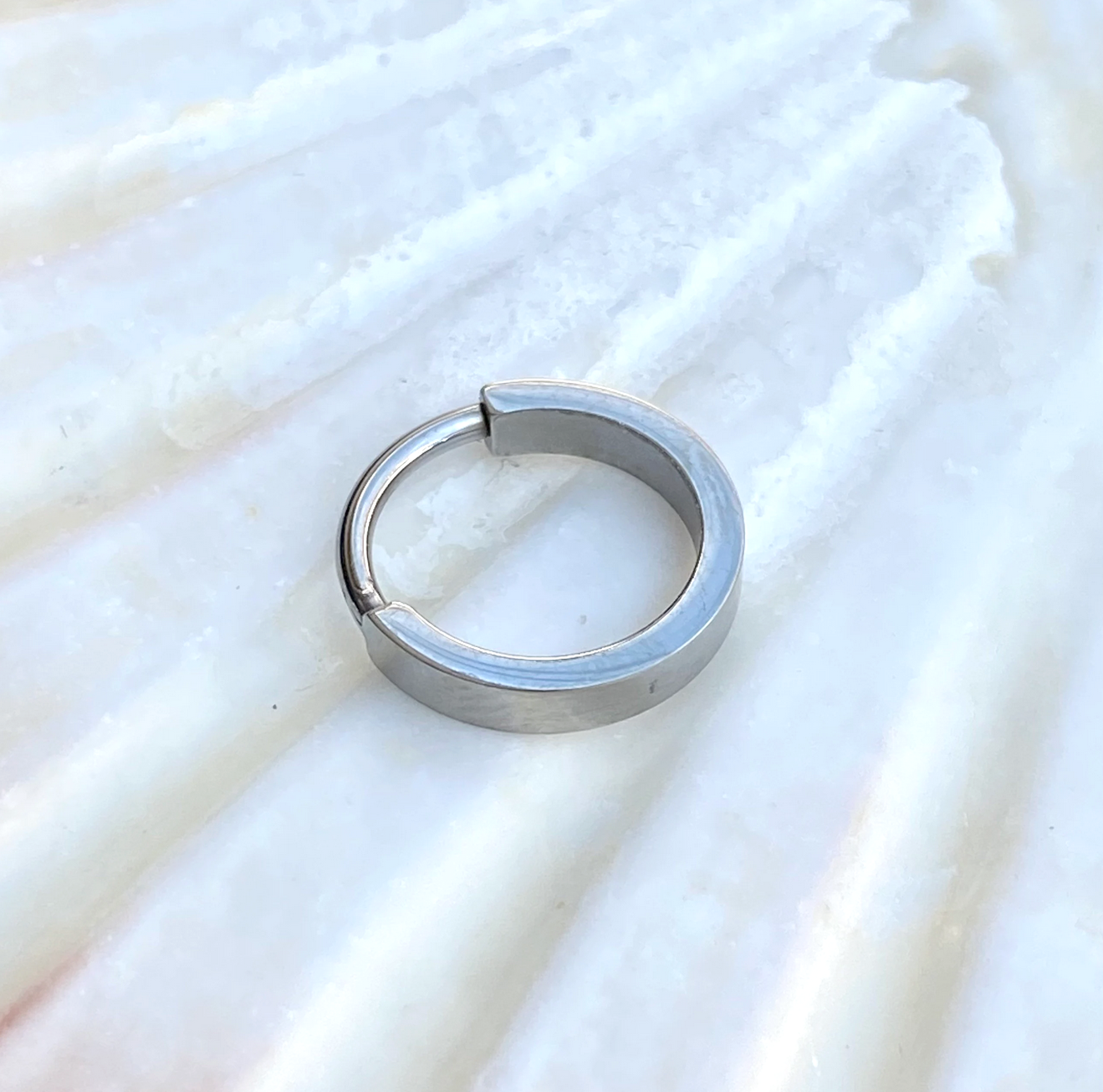 2mm Wide Band Implant Grade Titanium Hoop Clicker Earring Lobe Cartilage Ring