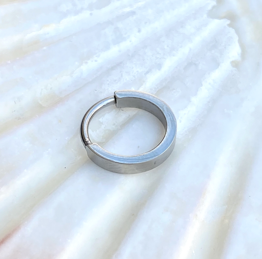 2mm Wide Band Implant Grade Titanium Hoop Clicker Earring Lobe Cartilage Ring
