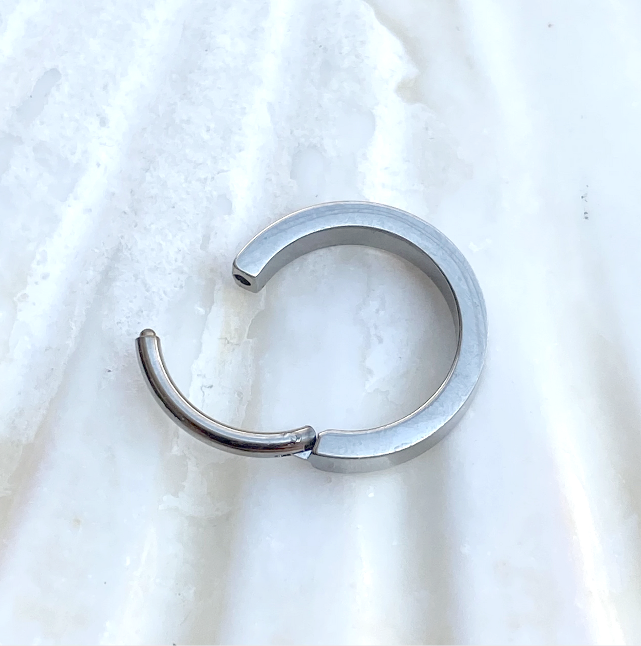 2mm Wide Band Implant Grade Titanium Hoop Clicker Earring Lobe Cartilage Ring
