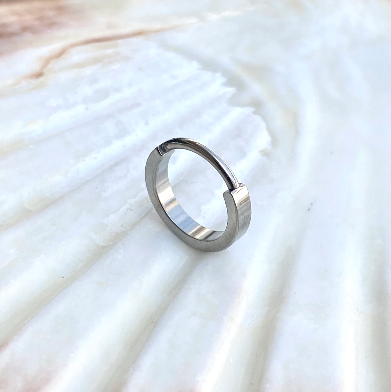 2mm Wide Band Implant Grade Titanium Hoop Clicker Earring Lobe Cartilage Ring