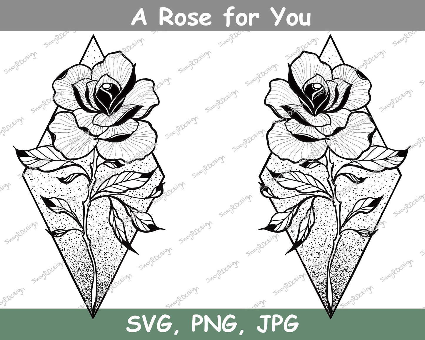 A Rose for You, Rose Art, Rose svg, Digital Downloads, for Screenprinting, Cardmaking, Rose Image, Tattoo Design, JPG, PNG, SVG