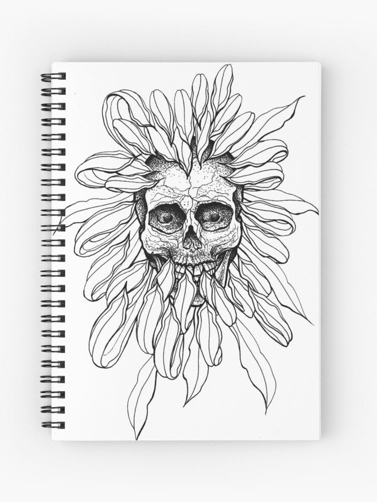 Skull in Chrysanthemum Flower Line drawing, Digital Downloads, skull svg,  flower svg, Skull Art, Tattoo Design, Tshirt Design JPG, PNG, SVG