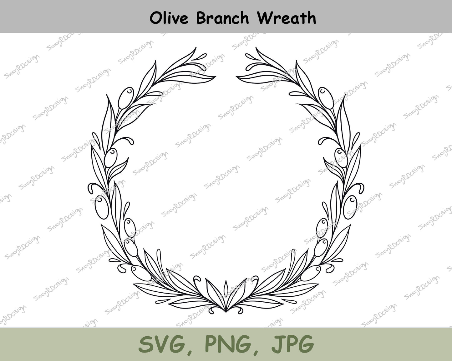 Olive Branch Wreath for Wedding Invitation Card, olive branch svg, cricut svg, fine line design, olive print, olives SVG, PNG JPG